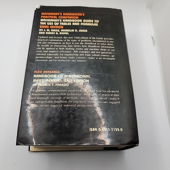 Machinery's Hand-Book 22nd Revised Edition 1985 Third Printing by Oberg - Picture 7 of 7